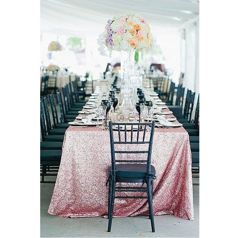 Party rectangle sequin sparkle table cloth for wedding