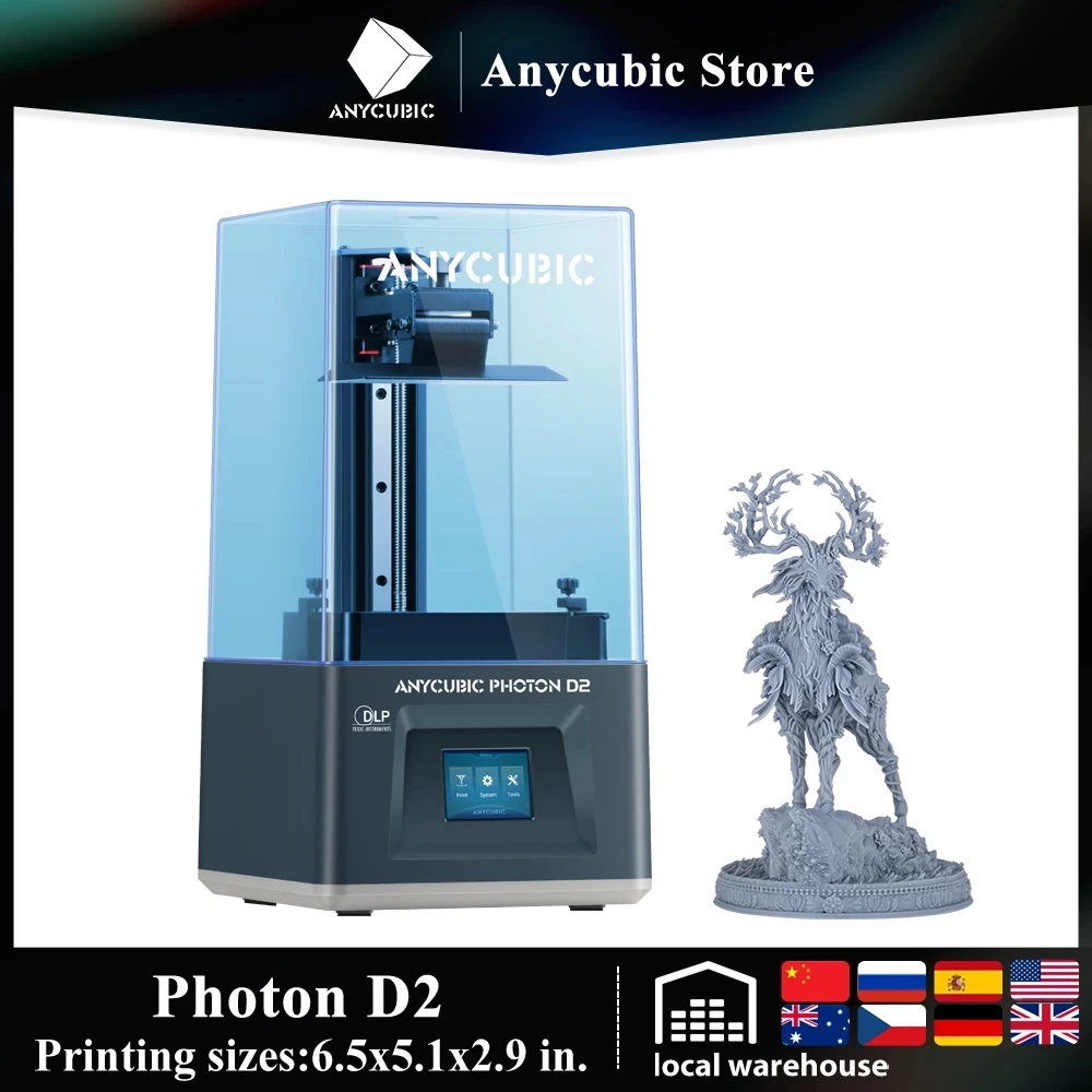 ANYCUBIC 2022 Photon D2 профессиональная Точная 3d печать полимер Dlp принтер для стоматологических ювелирных изделий