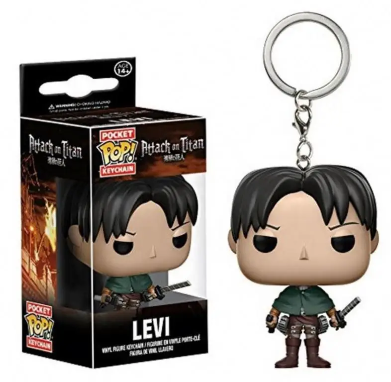 Funko Pop Attack on Titan Action Figure Levi Keychain Toys 4cm