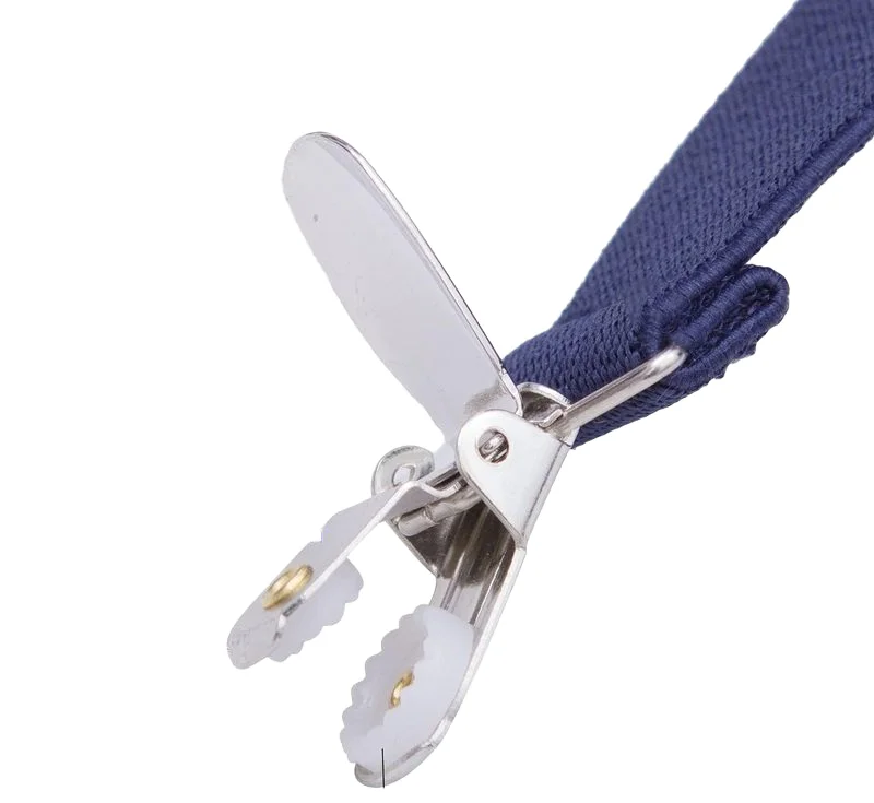 3 clips adjustable elastic stripe belt leather mens trouser braces suspenders