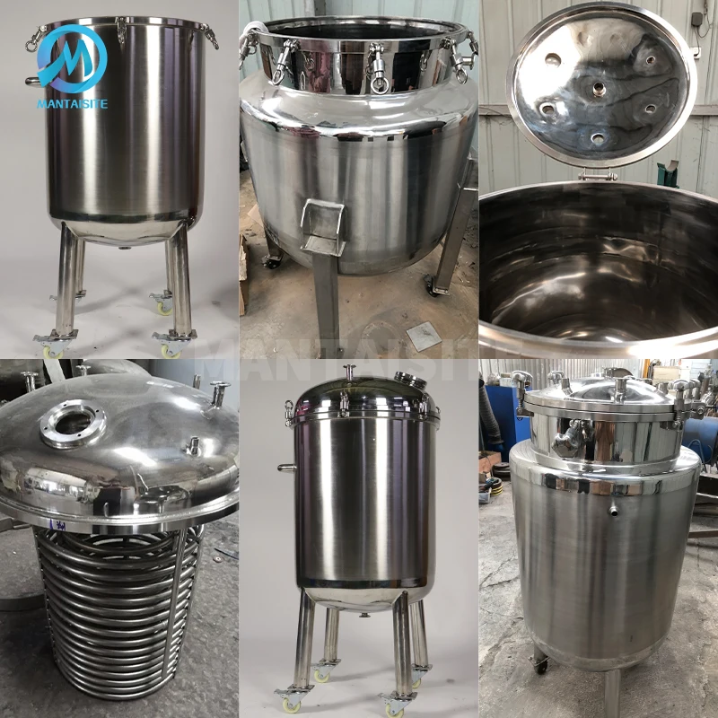 Factory Price Customized Chemical Jacketed Stainless Steel Vat 100 Gallon Storage Tank for Food Chemical Pharmacy