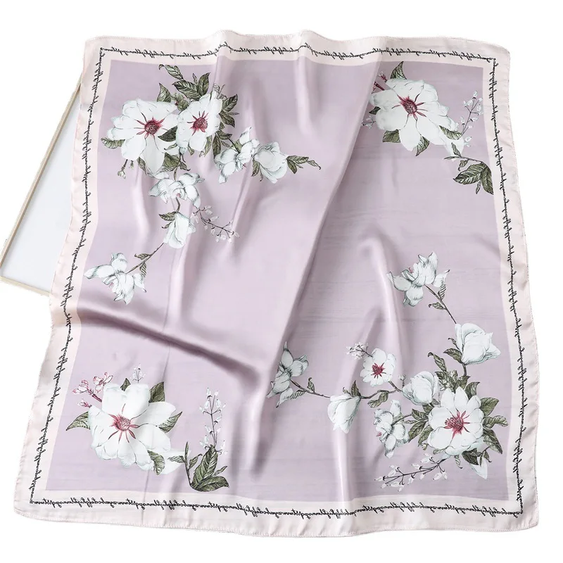silky square scarfs Custom Twill Square Silk Scarves Printing 70*70cm Square Silk Designer Scarf head band With logo