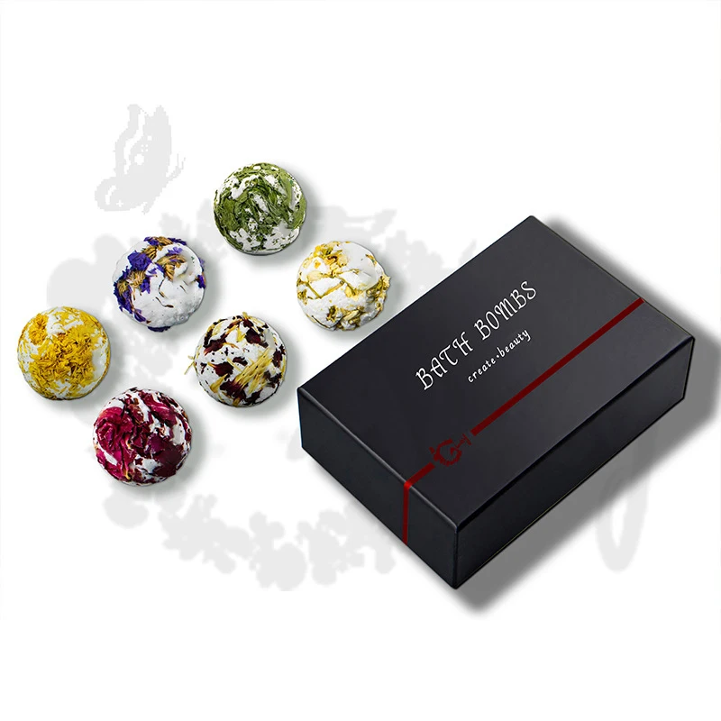 Factory Supply Customizable Skin Cleaning Mineral Herbal Dried Flower Explosion Bomb Bath Ball
