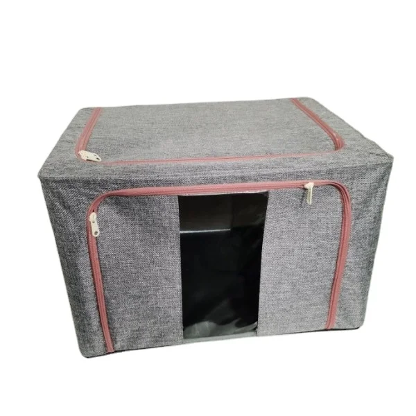 wholesale handles wholesale lid stackable organizer cloth fabric foldable storage box