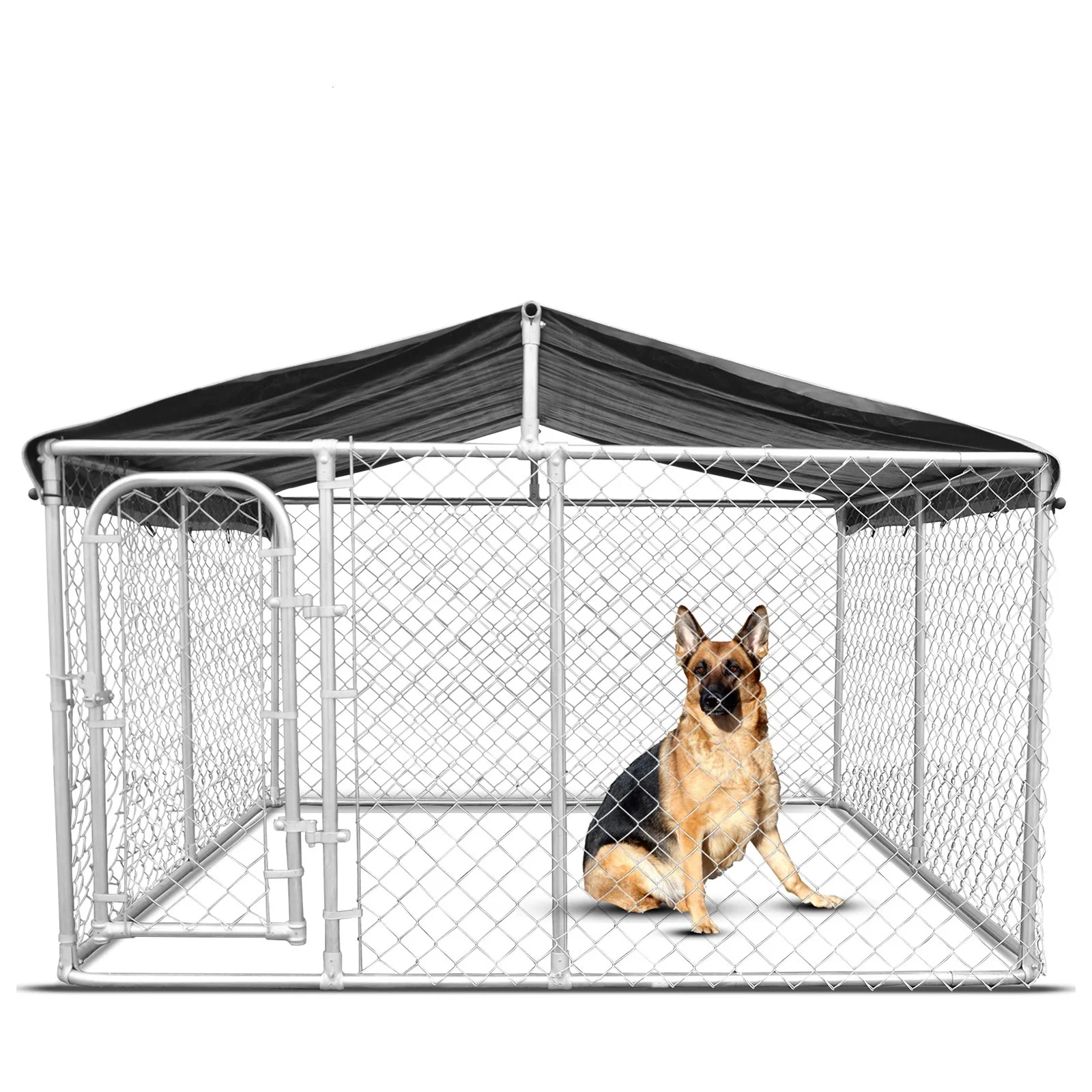 
Galvanized Chain Link Kennel Chicken Walk-in Run Enclosure Rabbit Hutch Poultry Coop Duck House 