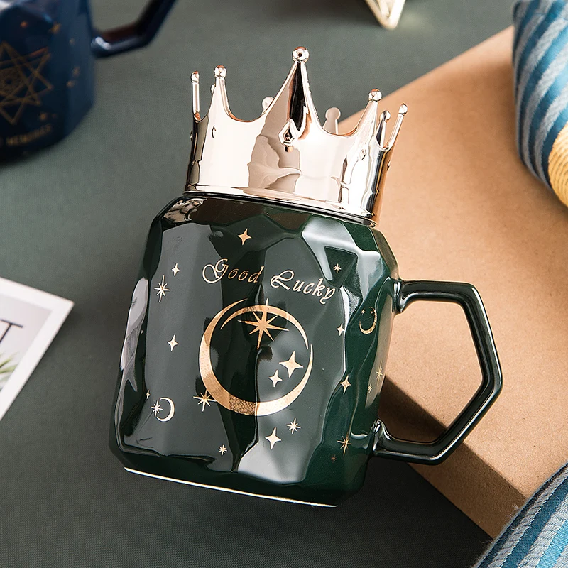 
390Ml Crown Mug Ceramic Mug Mlik Ceramic Ceramic Coffee Mugs 