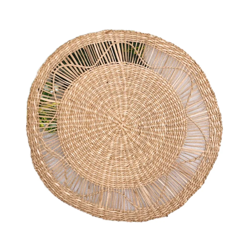 round Straw Seagrass Bamboo Cup Coaster Set Fashionable Handicrafts for Holder Wholesale