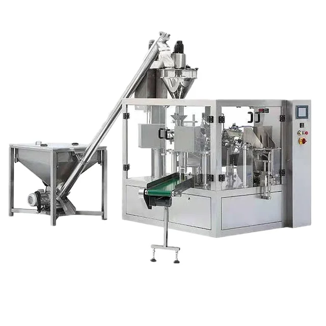 High efficiency auger automatic premade bag packing machine filling sealing machine for milk powder coco powder coffee powder