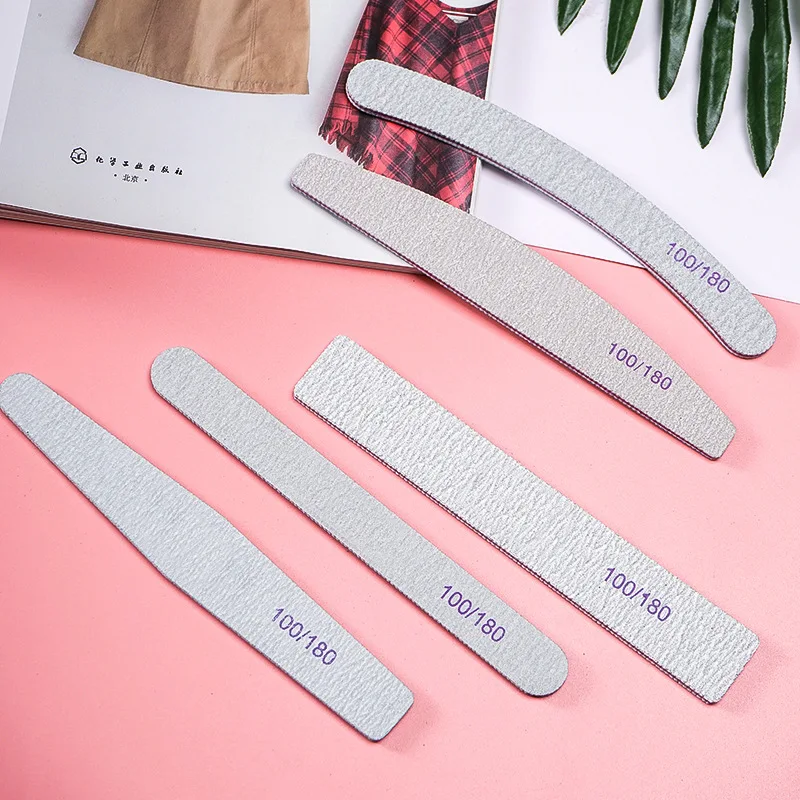 Factory direct professional custom printing logo double-sided disposable nail file 80/100/180 Japanese sandpaper nail file