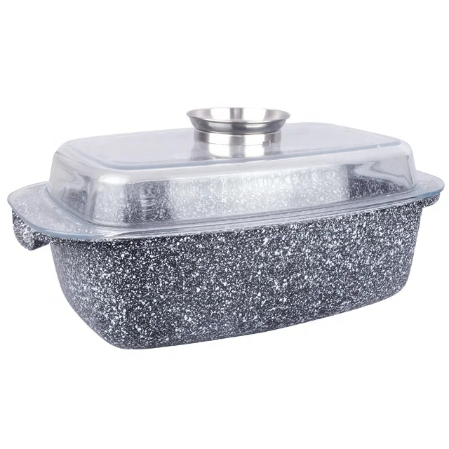 32cm die cast aluminum ceramic roaster pan with aroma knob