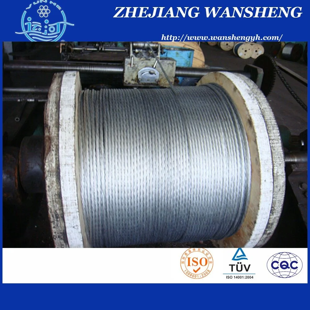Wholesale Price 1*19 Structure Stranded Wire Hot-dip Galvanized Steel Wire Strand 19/2.54 mm in Wooden Reels