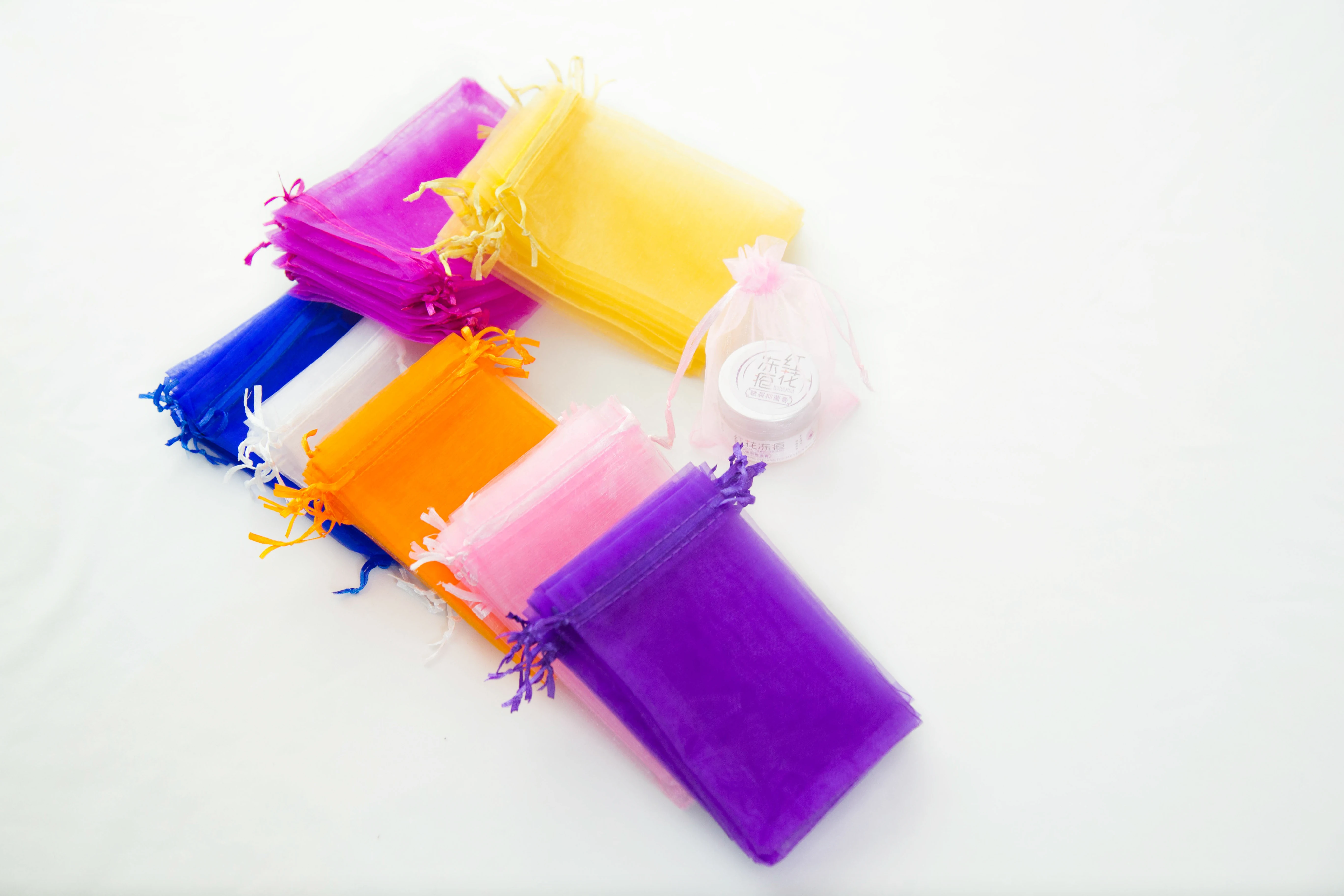 Special Design Widely Used Candy Gift Bag Drawstring Jewelry Bag Half Organza Bag