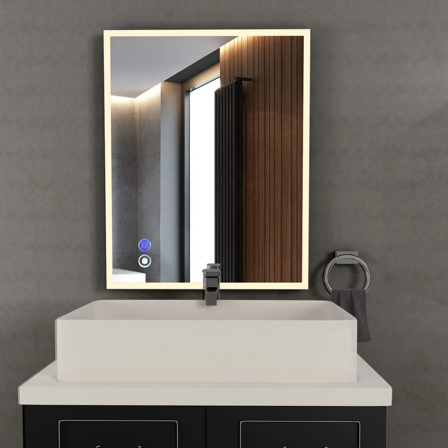  Guzex LED Lighted Bathroom Mirror Dilemma Touch Switch Anti-Fog 3 Light