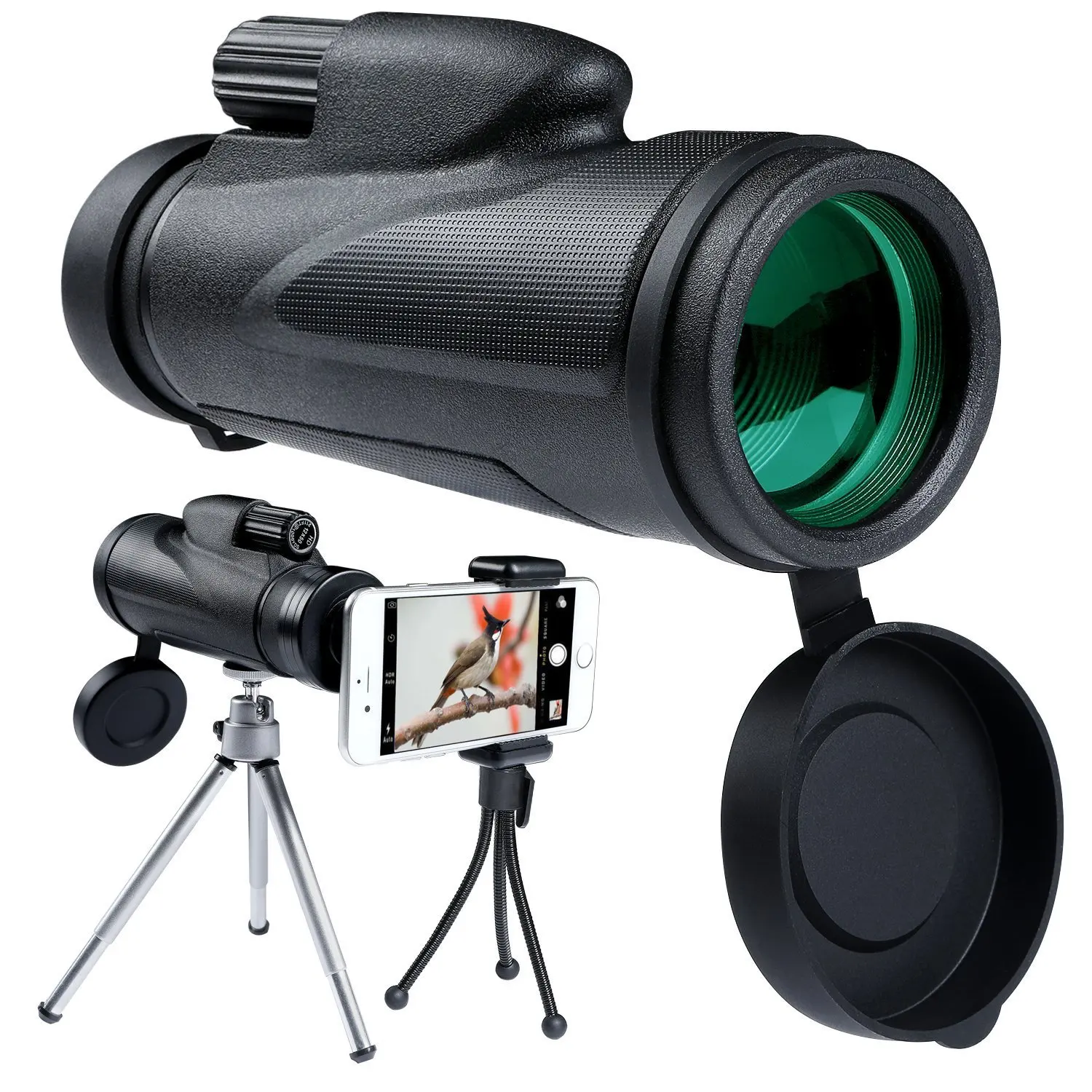 Монокулярный телескоп 12x50 для смартфона с адаптером