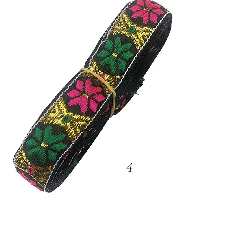 2 cm diy garment sewing material flower jacquard webbing ribbon gold thread sew on dress bags decorative ethnic fabric lace trim