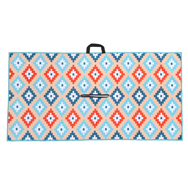 Factory price waffle custom printed golf towel with center slit
