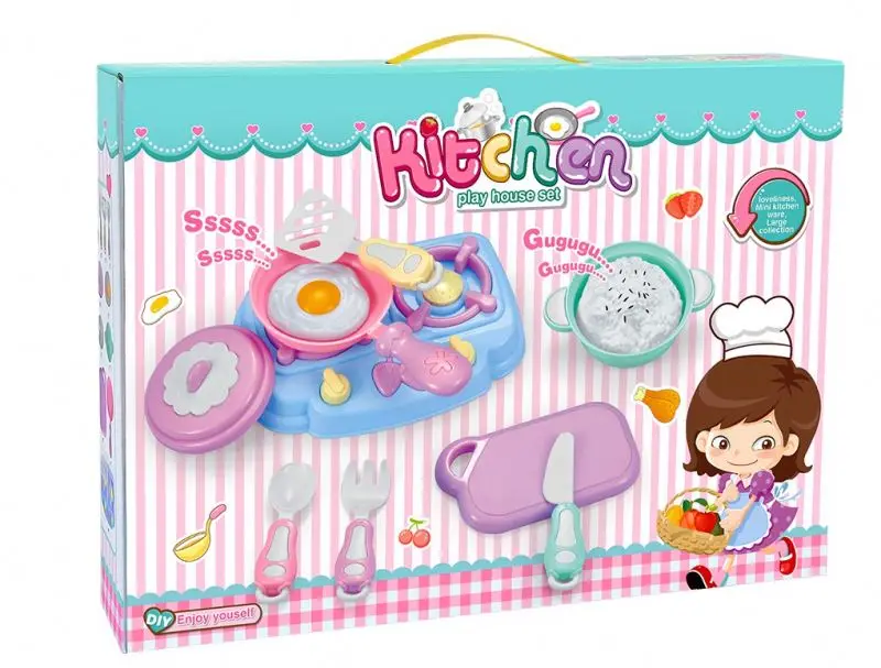 Children play house kitchen toys simulation boy and girl cooking rice cooker kids kitchen set toy