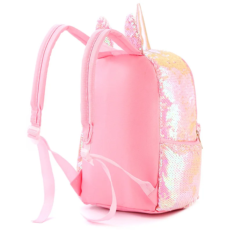 Cute Large capacity  Unicorn Sequins Bling heart shaped Backpacks fashion shining Girls Backpack School Bags mochilas wholesales