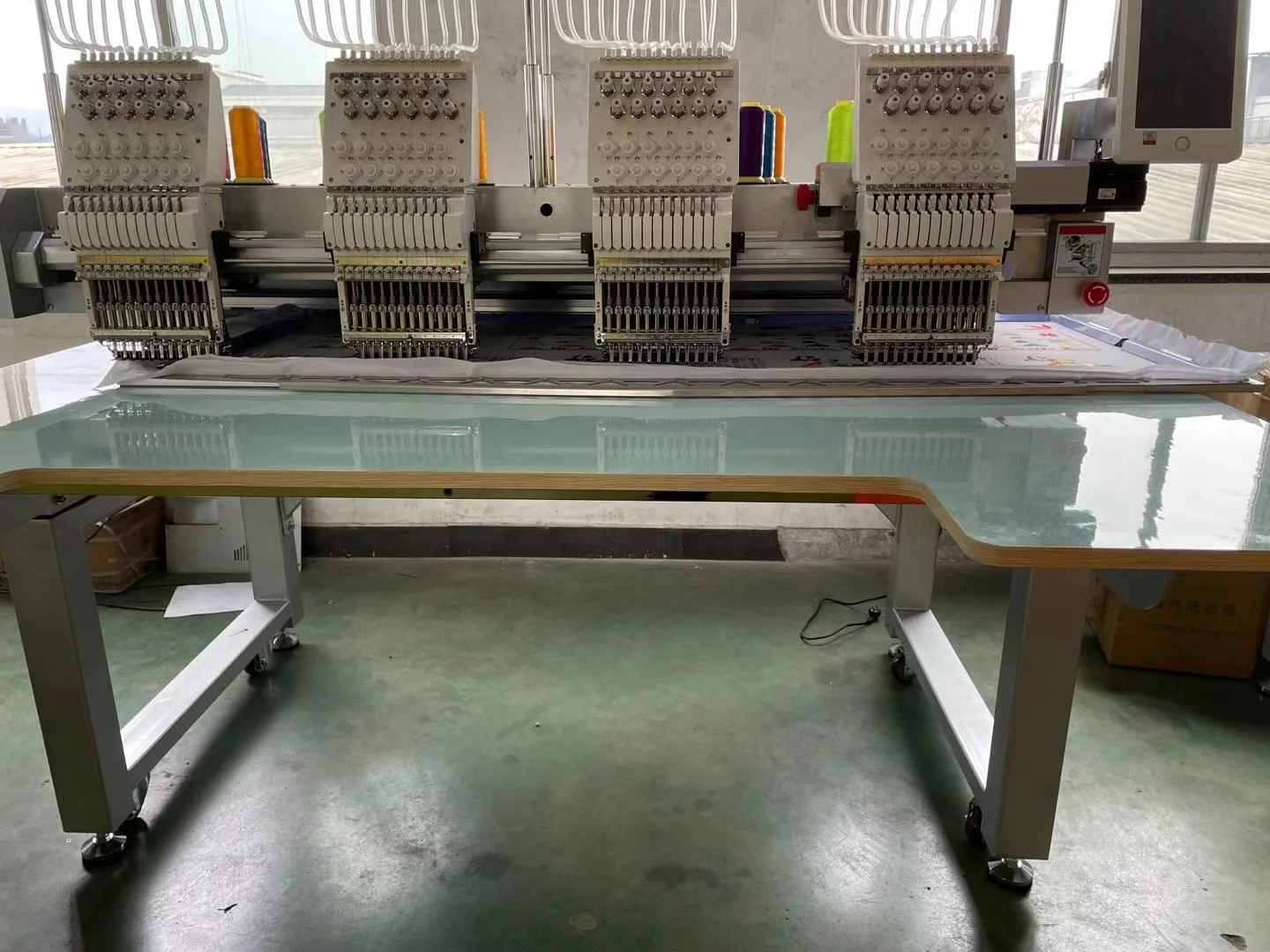 high speed cheaper good quality 4 heads  T-shirt flat computer embroidery machine