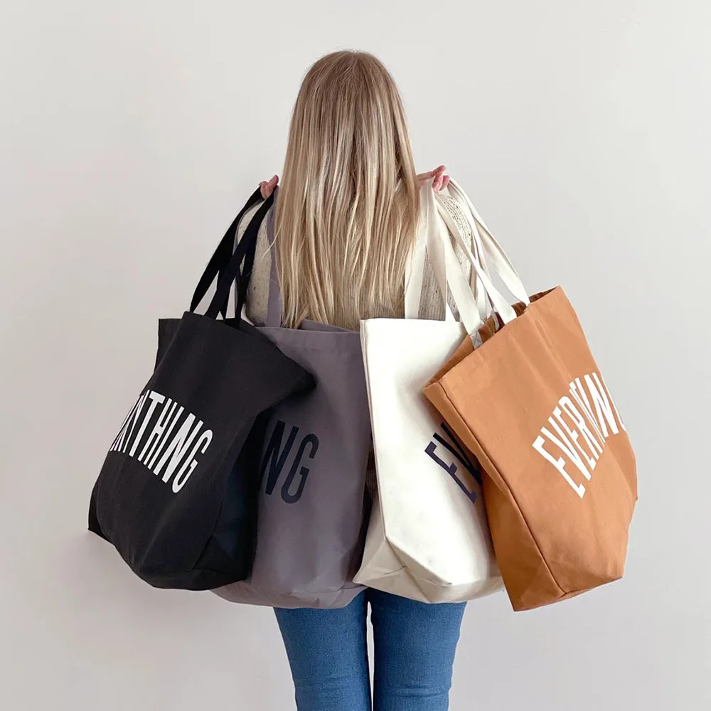 Custom Digital Print LOGO Extra Large korea Women Beach Bag Canvas Tote Shopping Handbag Wholesale