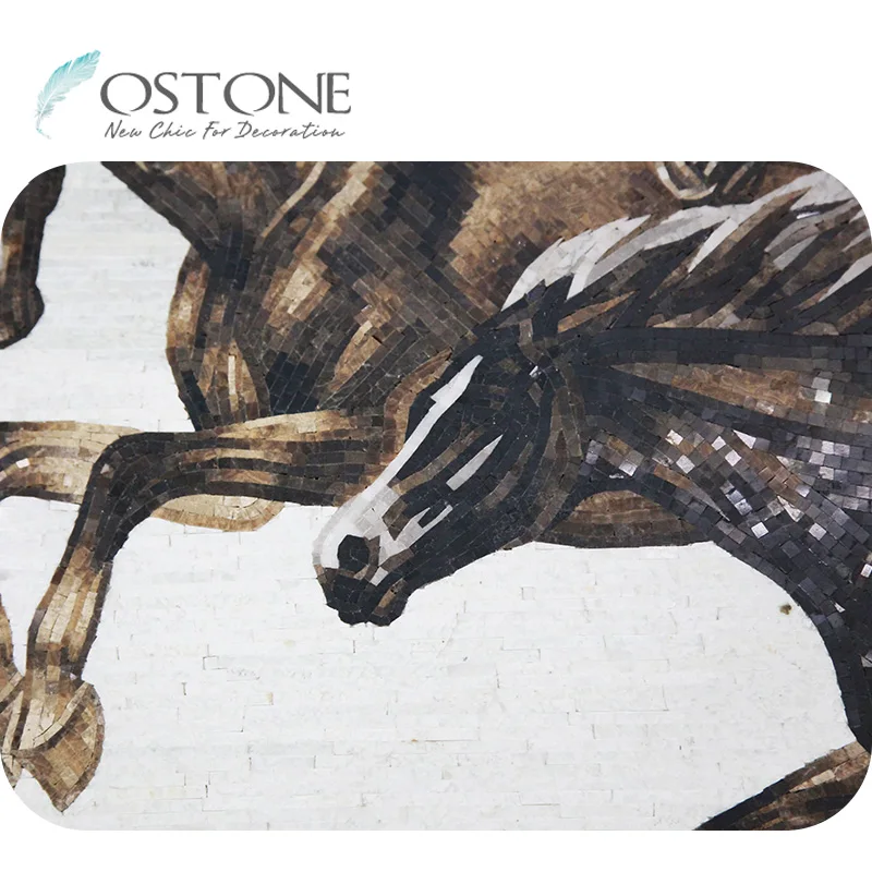 Modern Famous Marble Art Wall Decor Eight Fine Horses Painting