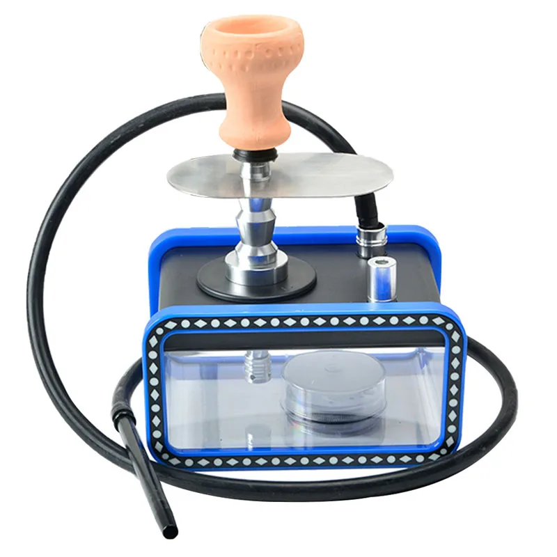 Arab Hookah Set Factory Direct Finished Product Customization Single Hose Square Acrylic Hookah Shisha With Led