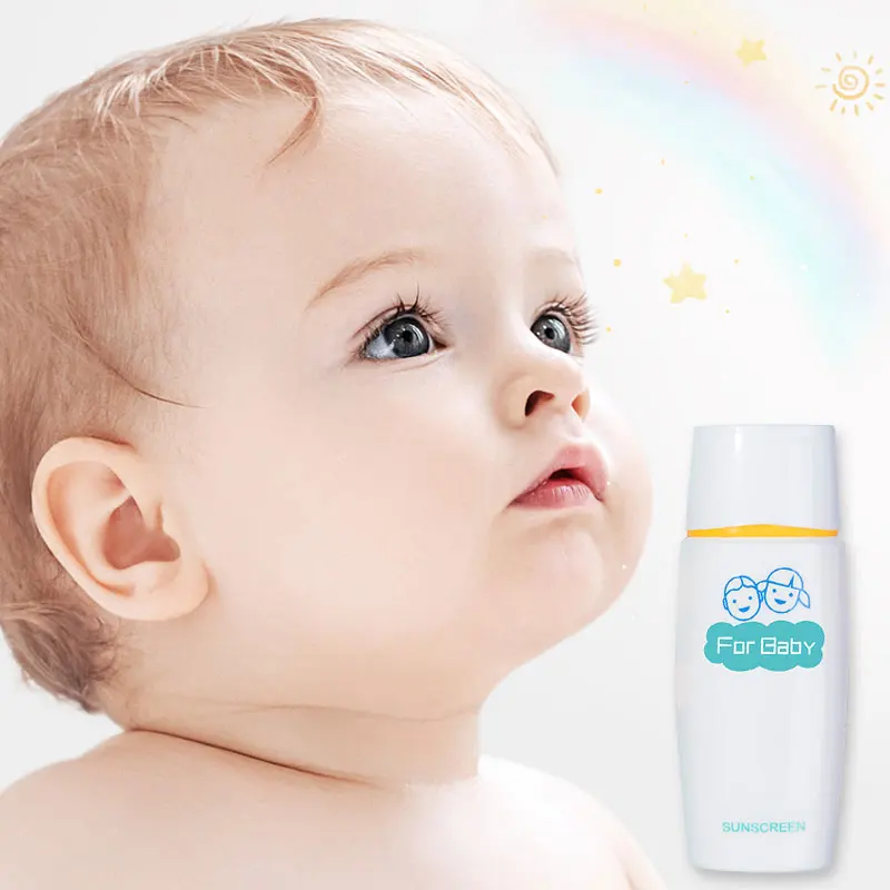 Private Label Natural SPF30+ Baby Sunscreen Lotion UVA UVB Protection Water Resistant Non Allergenic