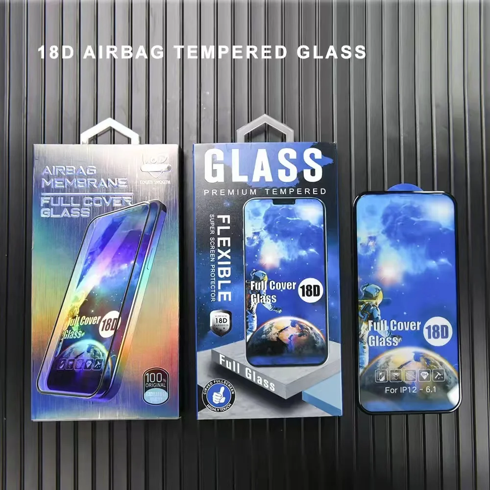 Luxury 18D Airbag Full Glue Glass Film 9H Tempered Glass Screen Protector For iPhone 13 Pro max 13/13 Pro 13 mini
