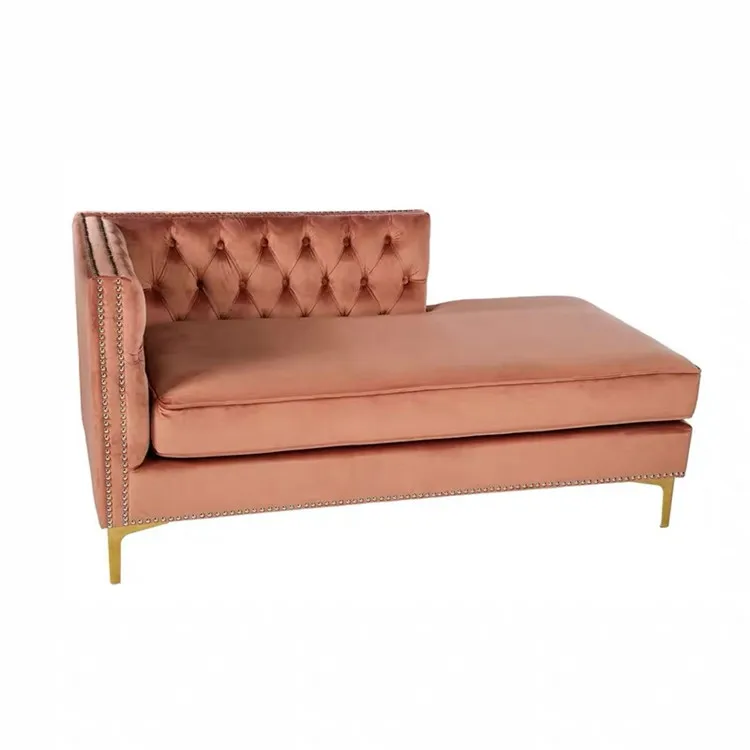 Living Room Recliner Chair, Pink Velvet Lazy Sofa Chair, Luxury Upholstered Accent Chair