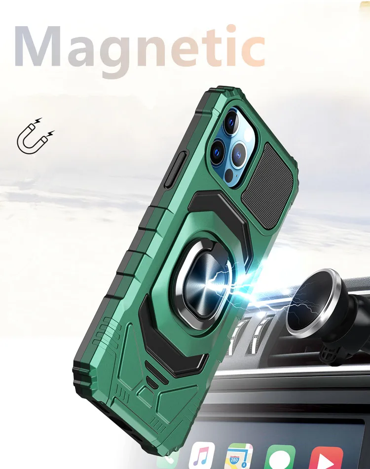 Aluminum alloy tpu pc bracket shockproof protective armor bumper mobile back cover phone case for iPhone 13 pro