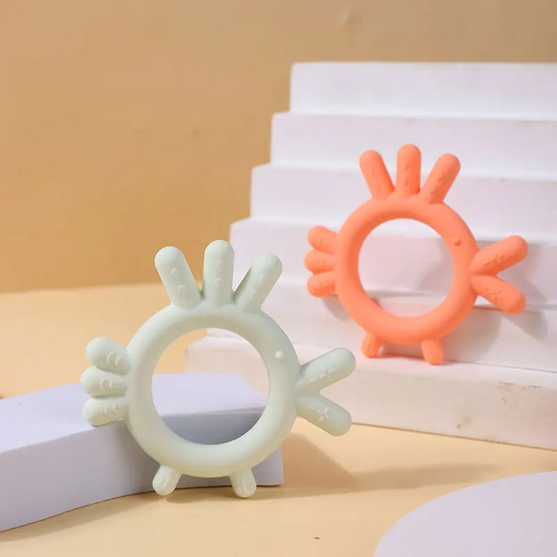 Logo Custom 100% Food Grade Chewable baby toys baby teething toys Silicone Baby Teether For Pacifier Toys