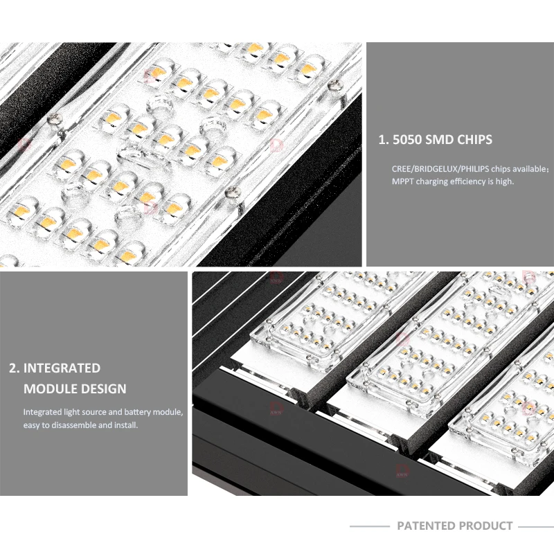 DAWN News design outdoor high lumen solar Street Light High Conversion 100w Solar Panel solar street lights outdoor