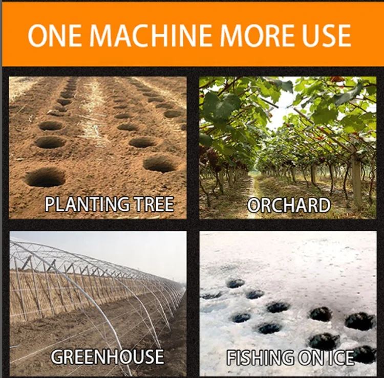 68 cc Folding Tree Planting Digging Machines with Manganese Alloy Drill Bit Hand Push Earth Auger Ground Drill Hole Digger