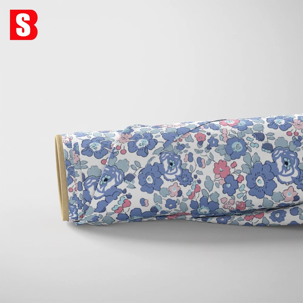 OEM & ODM Wholesale Liberty Tana Lawn Fabric 100s Breathable Poplin Cotton Besty Floral Series Digital Printed fabric For Dress