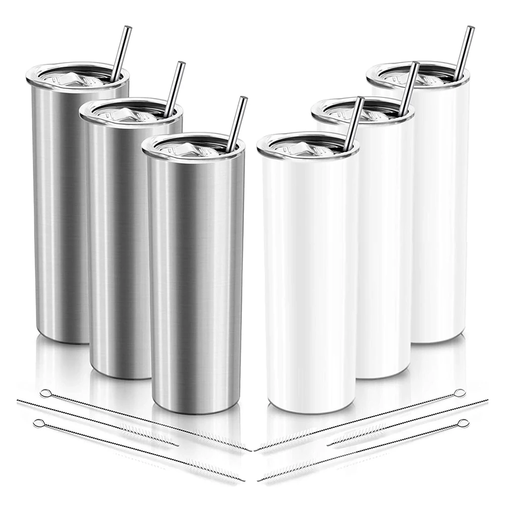 Вакуумная Изолированная кофейная чашка из нержавеющей стали объемом 20 унций, сублимационные тонкие стаканы с крышкой и соломинкой