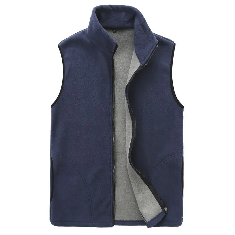 mens fishing vest 100% polyester sleeveless knitted fleece vest