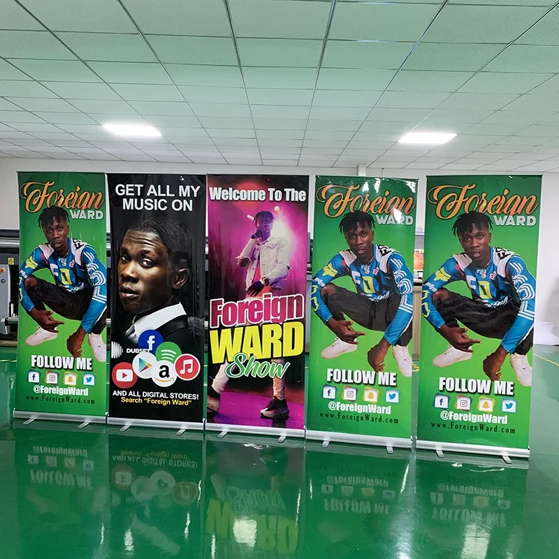 
China custom print premium standard size double side fabric pull up banner / pull up retractable roller banner stand display  (62232382355)