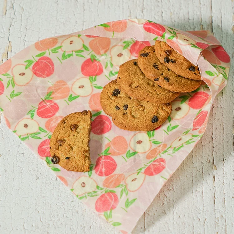 Wholesale Biodegradable Reusable Organic Cotton Cloth Beeswax Food Storage Wrap