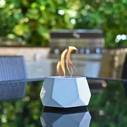 Portable Ethanol Tabletop Fire Pit Smores Maker Mini Personal Fireplace Rubbing Alcohol Concrete Fire Bowl Pot