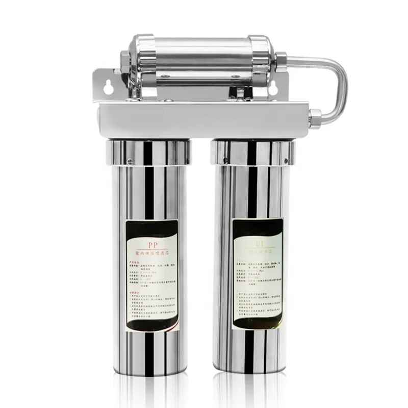 304 SUS 2 3 stages home water filter system UF membrane OEM service directly drinking stainless steel water filter