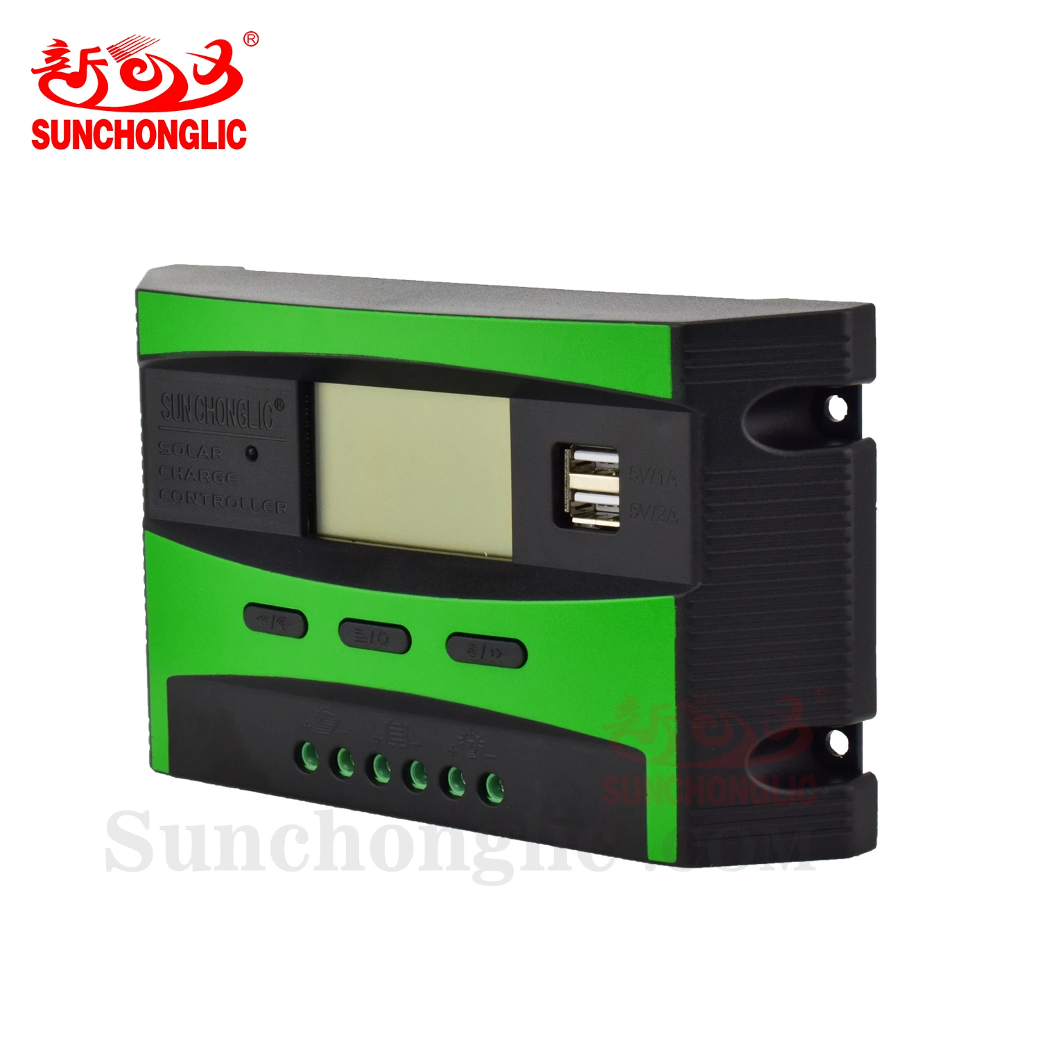 Sunchonglic solar controller 20a 12v 24v smart pwm solar charge controller