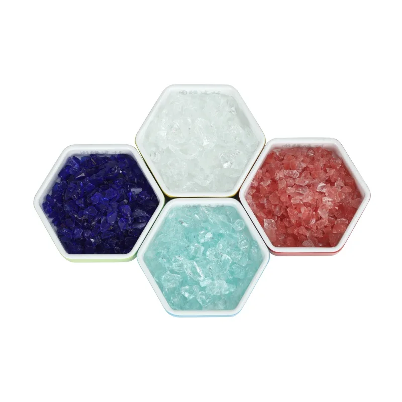 Factory wholesale mixed metallic colored crushed glass stone gold glass sand recycled crushed clear glass filter media