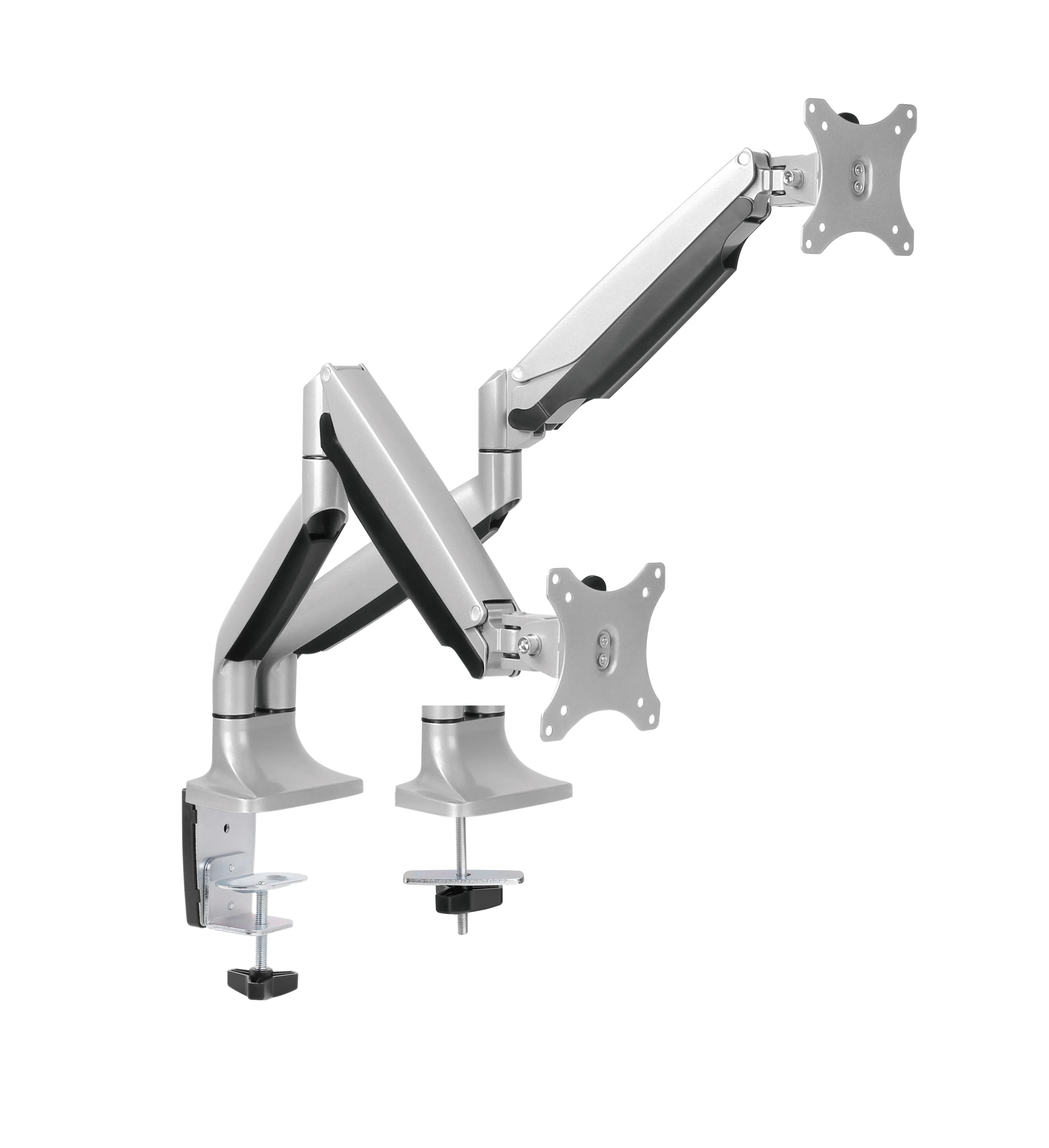 High Quality Adjustable Ergonomics  Aluminum Gas Spring Double Monitor Arm