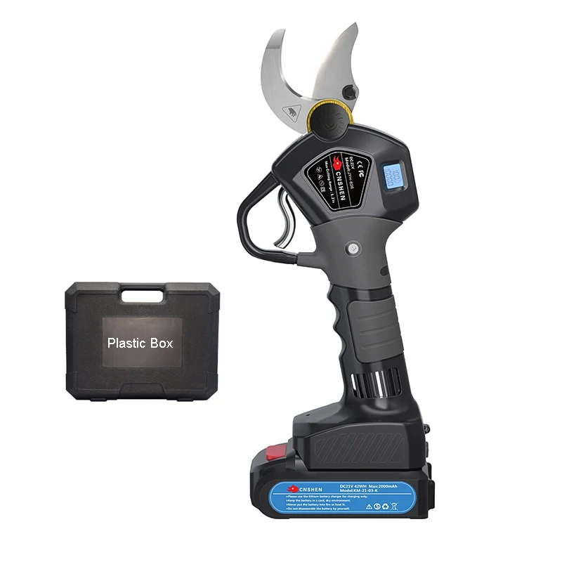 30mm Cordless Electric Pruning Shears Battery Powered Bypass Pruner Scissors  Fruit Tree Grafting