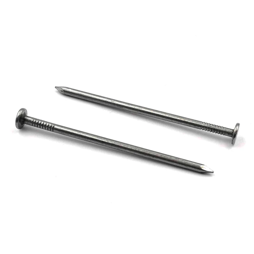 Round Metal Landscape & Paver Edging Anchoring Stake, 12-Inch Length - Bright Spike Timber Nail, Tent Spikes, Camping, Trapping