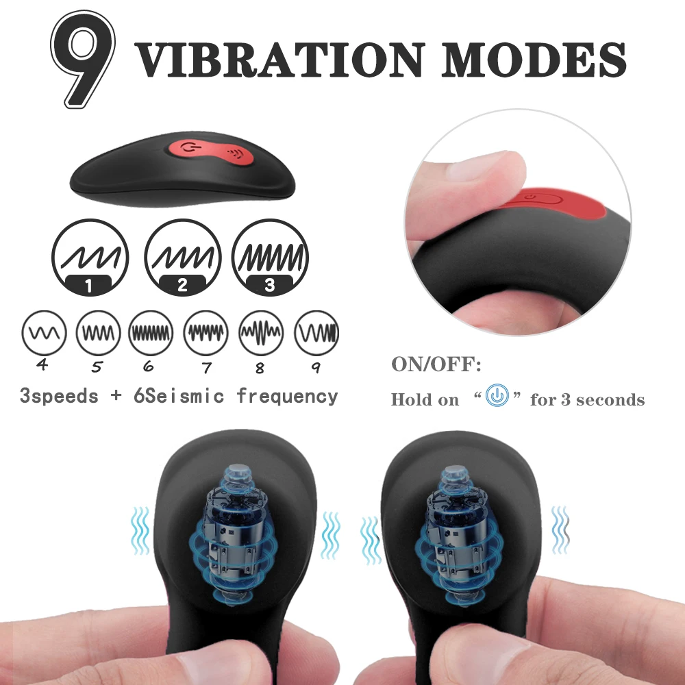 Aimitoy Mens Vibrating Ejaculation Masturbation Soft Toys Wireless Remote Control Cock Ring Massager Male Penis Vibrator For Men