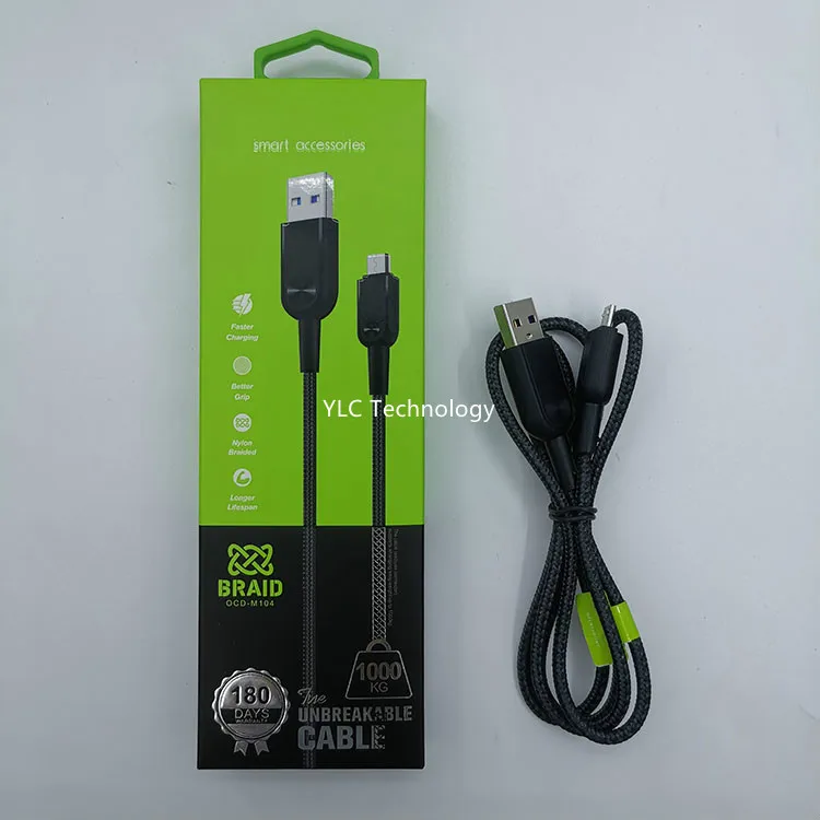 Для oraimo micro usb кабель в розничной упаковке если не V8 с нейлоновой оплеткой 1 м Android Небьющийся данных