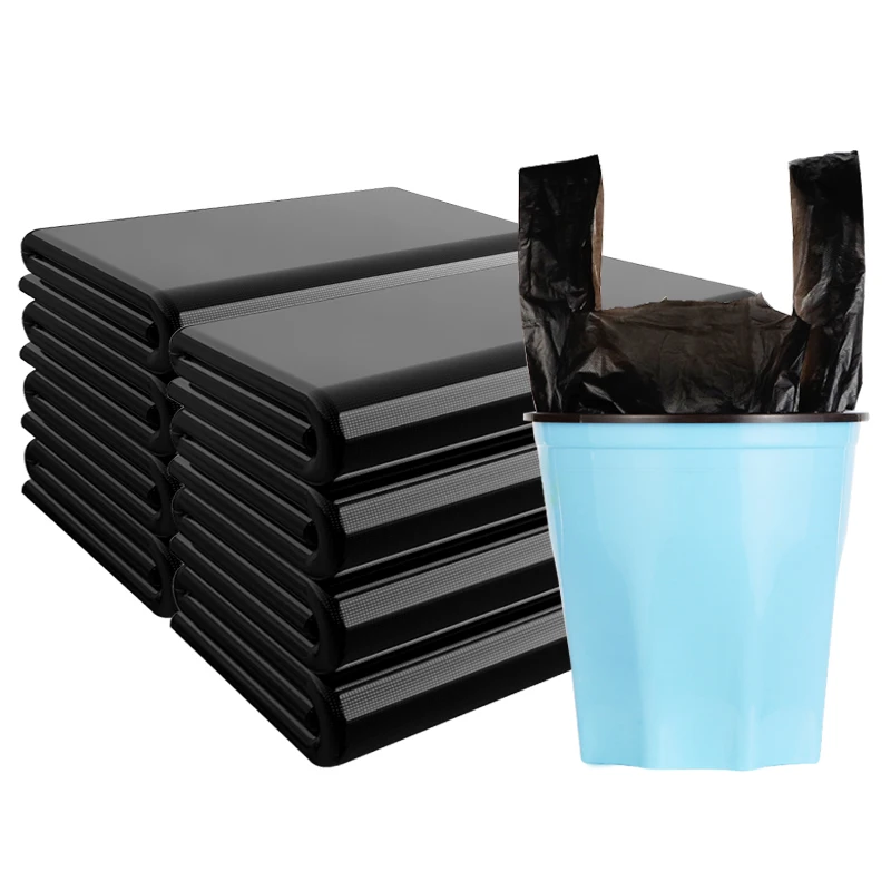 Wholesale Plastic waterproof HDPE outdoor use bag disposable trash bags with portable for packing garbage 70*80cm ,15g per