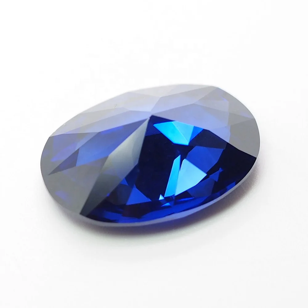 Shining diamond cut synthetic sapphire blue cz loose cubic zirconia stone