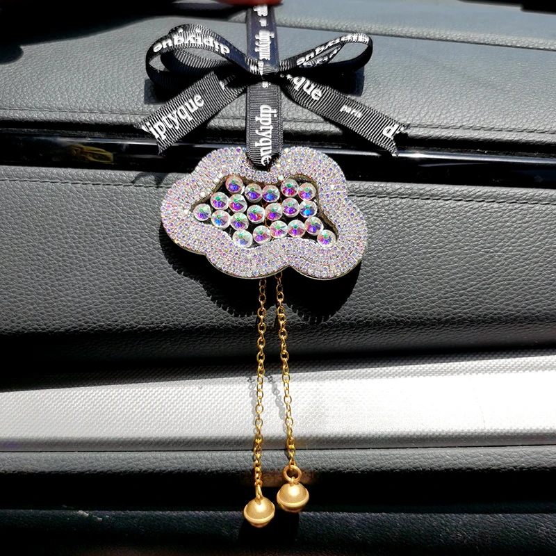 cloud pendant in car pendant rearview mirror net red car decoration inlaid with diamond creativity
